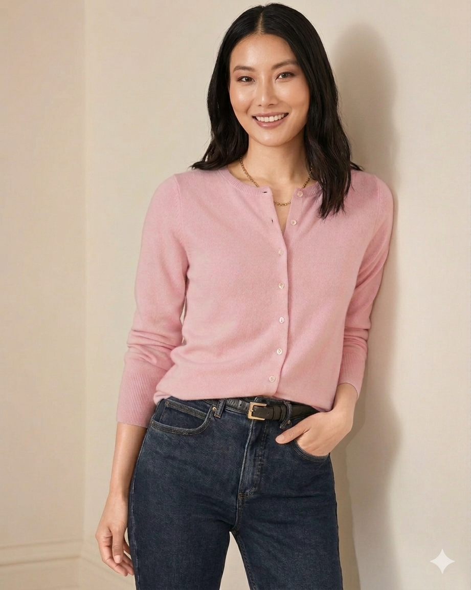 Cashmere button-up cardigan