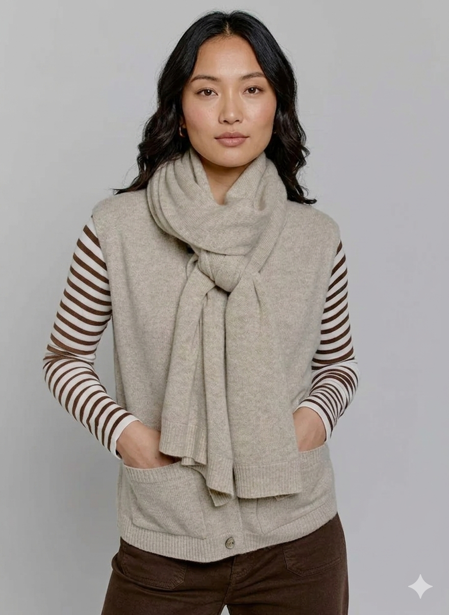 Classic knitted cashmere scarf